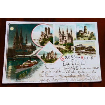 Postkarte Gruß vom Rhein...