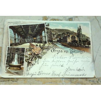 Postkarte Gruß aus Karlsbad...