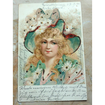 Postkarte Dame 28.09.1901