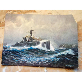 Postkarte Panzerschiff im...