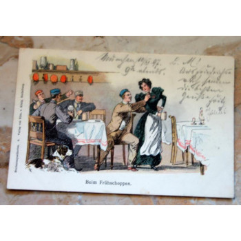 Postkarte Beim Frühschoppen...