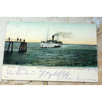 Postkarte Hornum Dampfer...