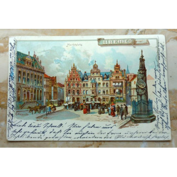 Postkarte Bremen Marktplatz...