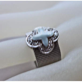 Ring mit Emaillekreuz und...