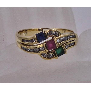Ring  mit Smaragd, Saphir ,...